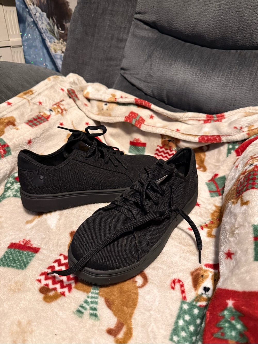 Carhartt Women's Black Canvas Low-Top Lace-Up Sneakers STEEL TOE